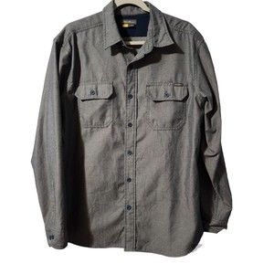 Eddie Bauer Shirt Men's Casual Button Down Grey Long Sleeve Size  Large